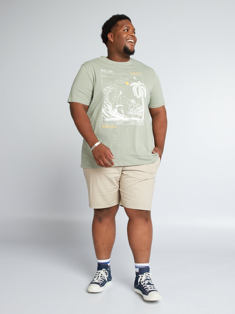 T-shirt en jersey avec print Vert clair - Kiabi
