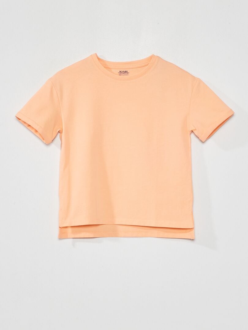 T-shirt en jersey avec revers Orange - Kiabi