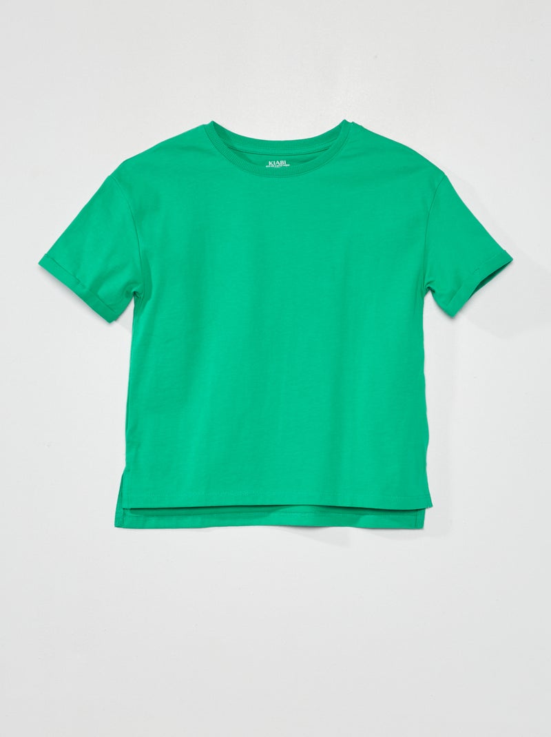 T-shirt en jersey avec revers Vert - Kiabi
