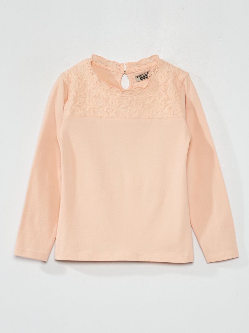 T-shirt en jersey avec sur la partie supérieure Rose - Kiabi