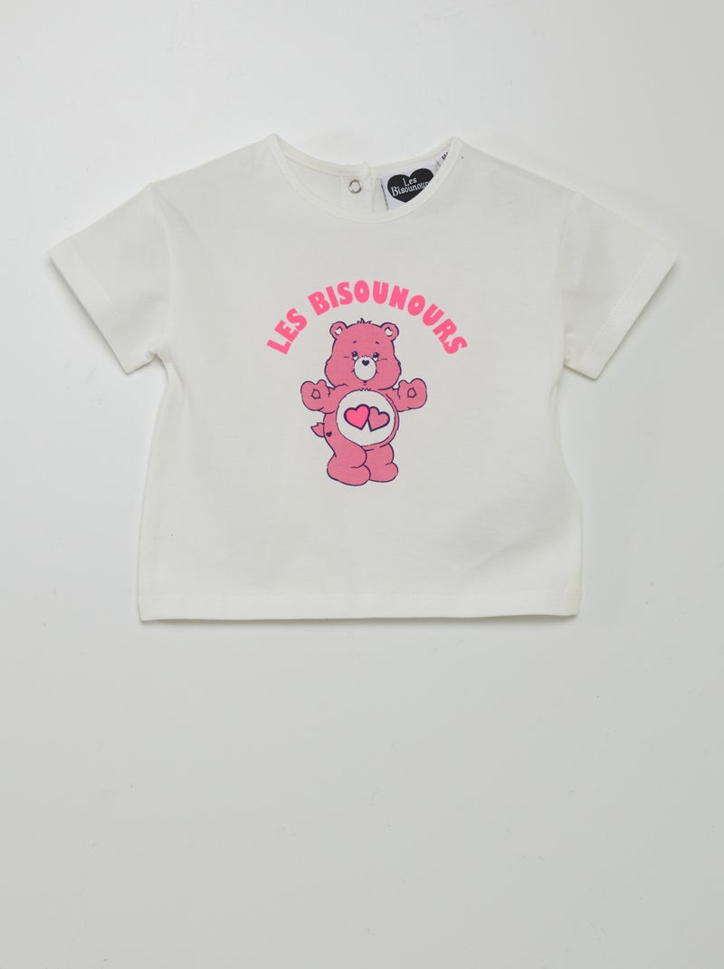 T-shirt en jersey 'Bisounours' blanc - Kiabi