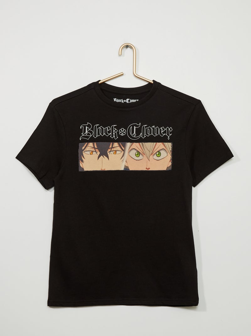 T-shirt en jersey 'Black Clover' noir - Kiabi