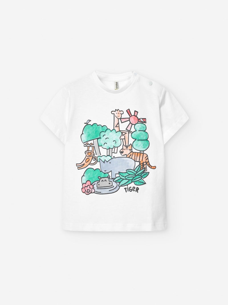 T-shirt en Jersey Blanc - Kiabi