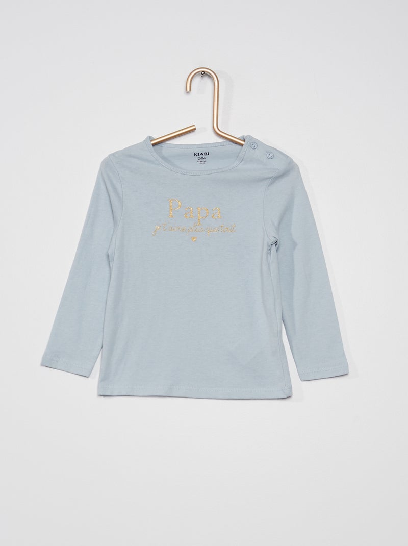 T-shirt en jersey bleu clair 'Papa' - Kiabi