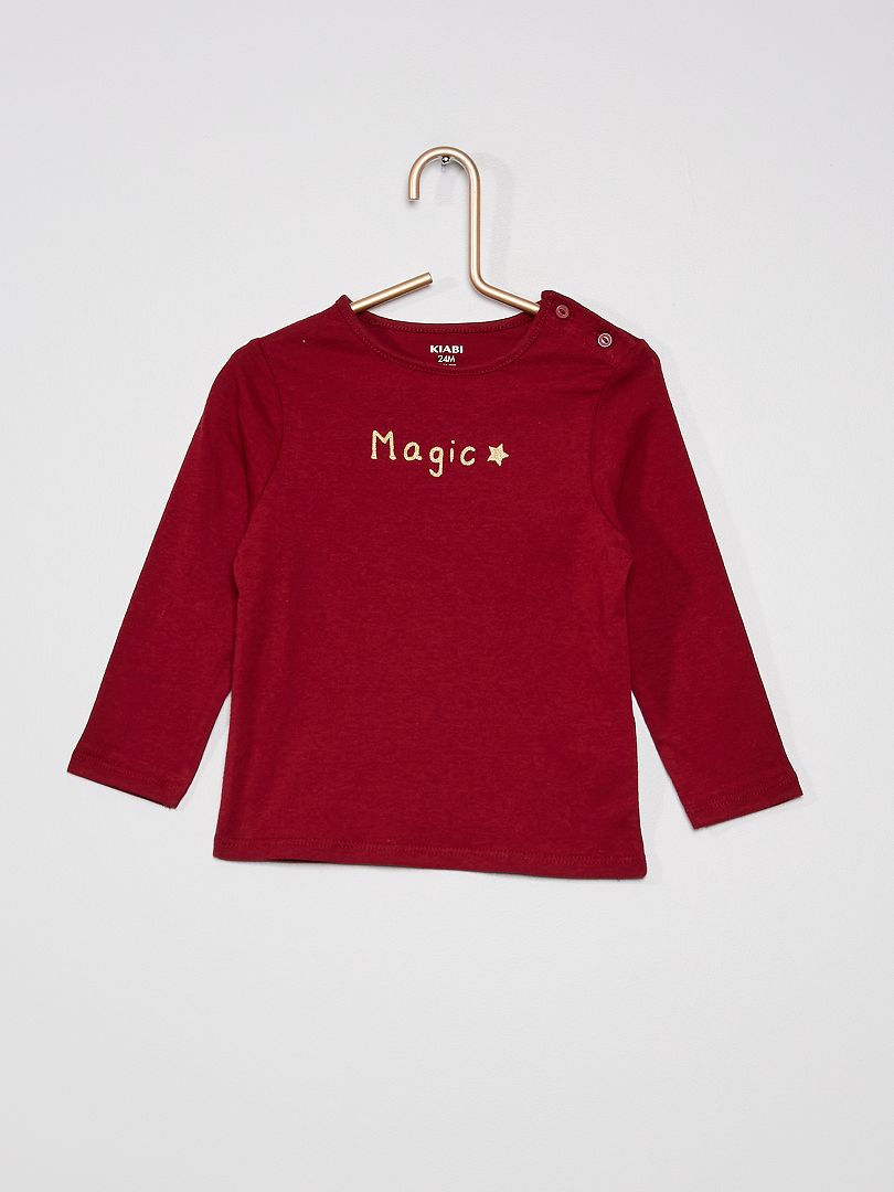 T-shirt en jersey bordeaux 'Magic' - Kiabi