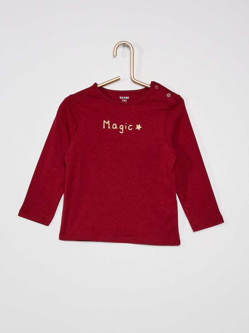 T-shirt en jersey bordeaux 'Magic' - Kiabi