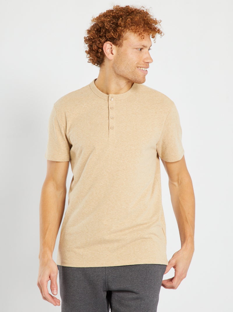 T-shirt en jersey chiné Beige - Kiabi