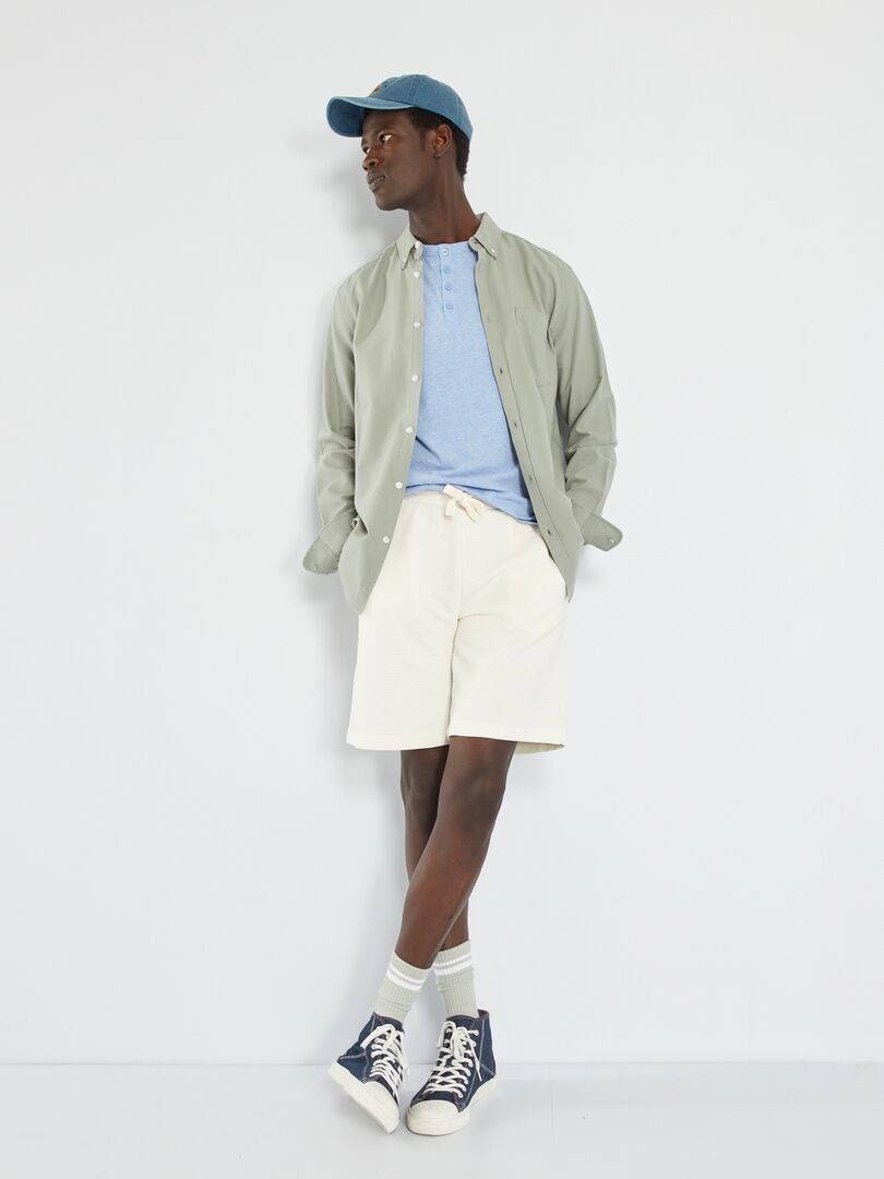T-shirt en jersey chiné Bleu - Kiabi