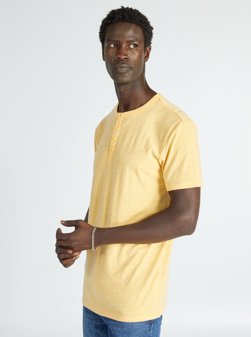 T-shirt en jersey chiné Jaune - Kiabi