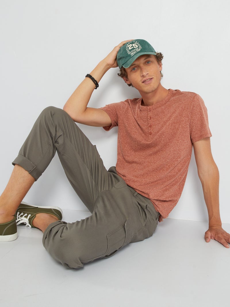 T-shirt en jersey chiné marron - Kiabi