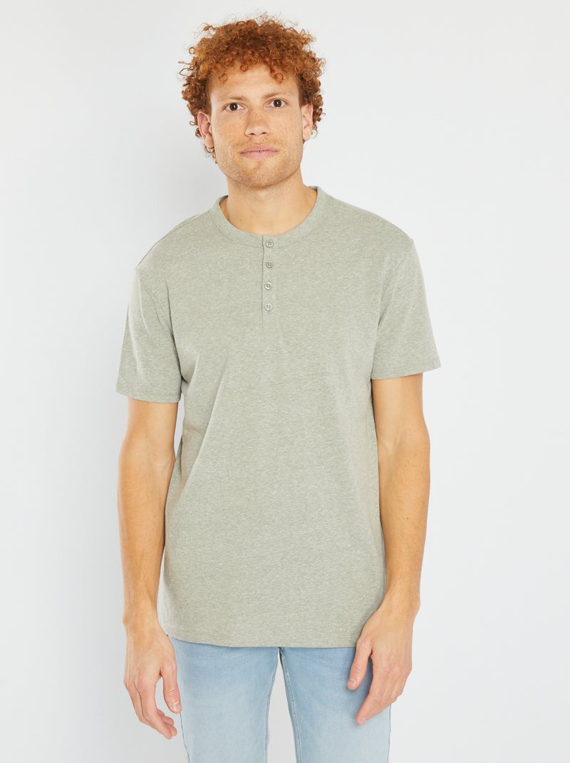 T-shirt en jersey chiné Vert - Kiabi