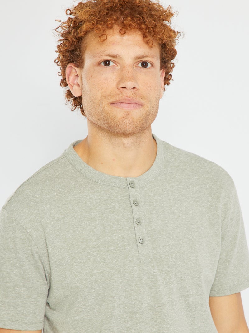 T-shirt en jersey chiné Vert - Kiabi