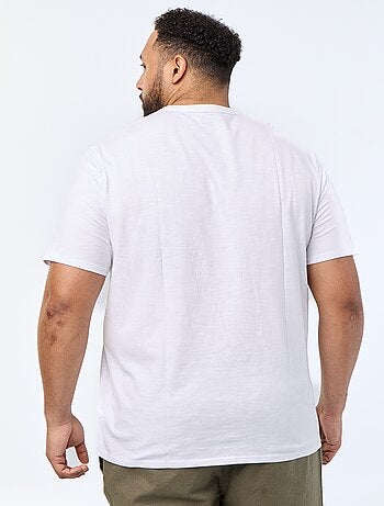 T-shirt en jersey col tunisien et manches courtes