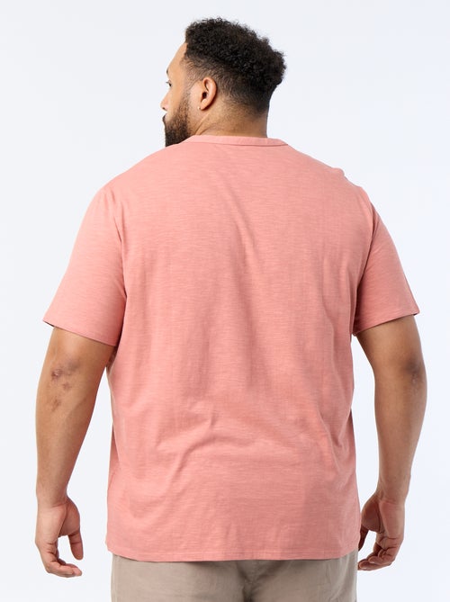 T-shirt en jersey col tunisien et manches courtes - Kiabi