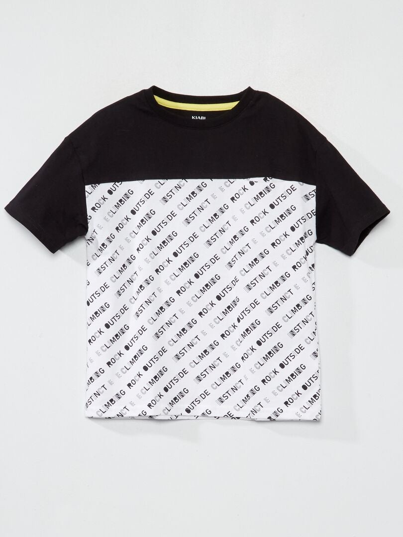 T-shirt en jersey color-block Noir - Kiabi