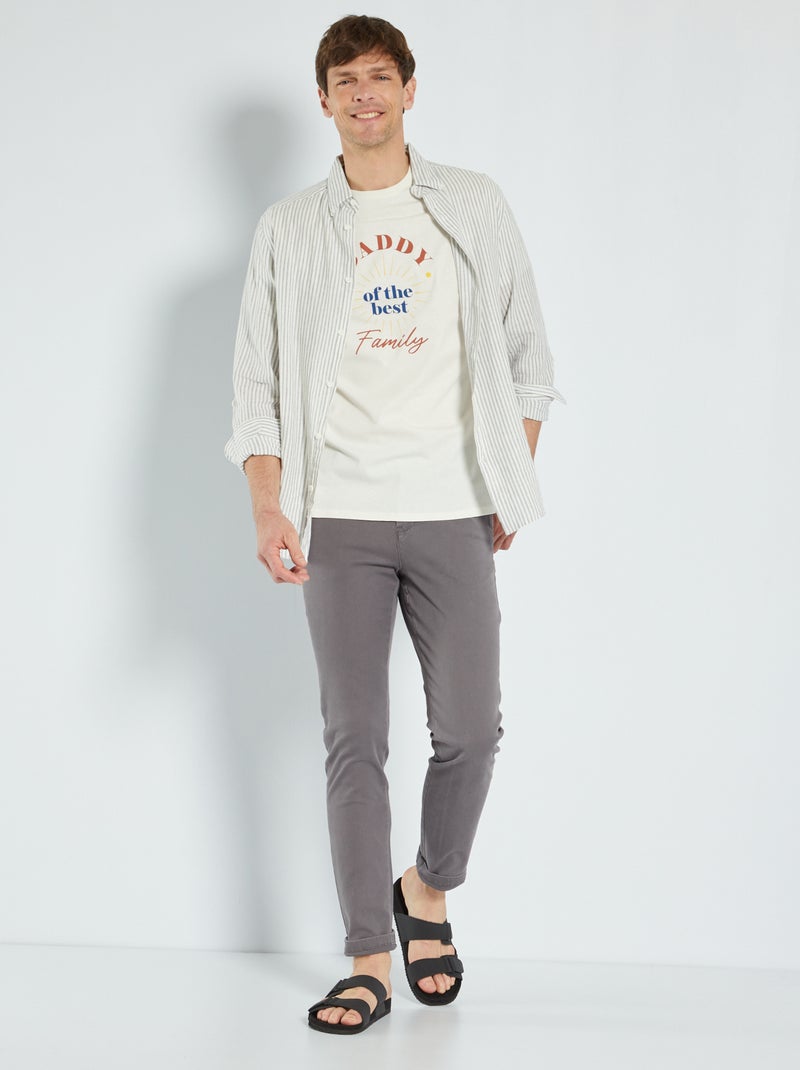 T-shirt en jersey 'Daddy the best' blanc - Kiabi