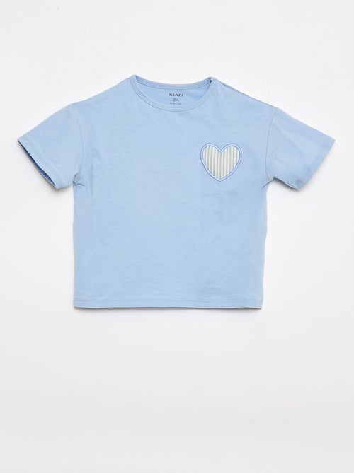 T-shirt en jersey de coton à patch cœur - Kiabi