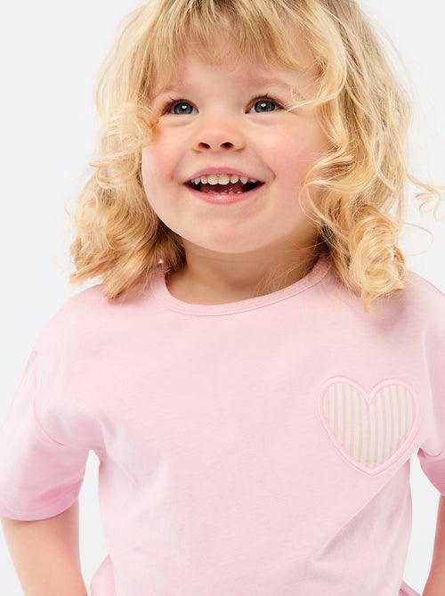 T-shirt en jersey de coton à patch cœur - Kiabi