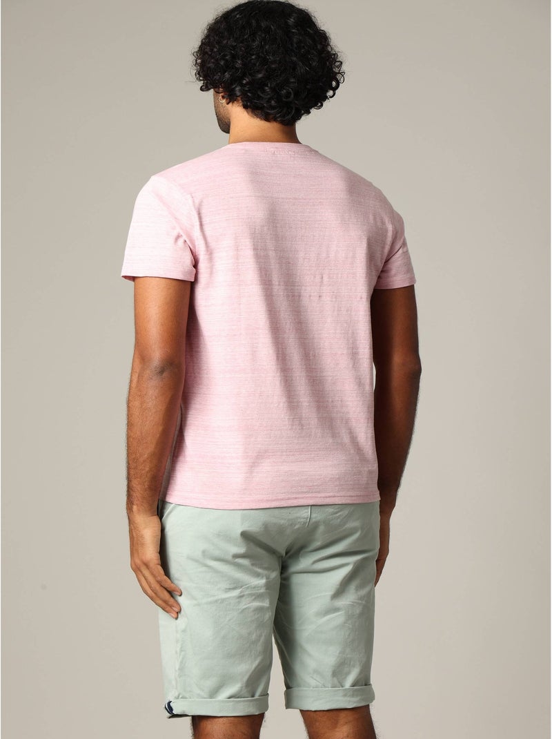 T-shirt en jersey de coton avec application printée zébrée 'Deeluxe' Rose - Kiabi