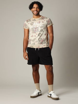 T-shirt en jersey de coton avec print et manches courtes 'Deeluxe'