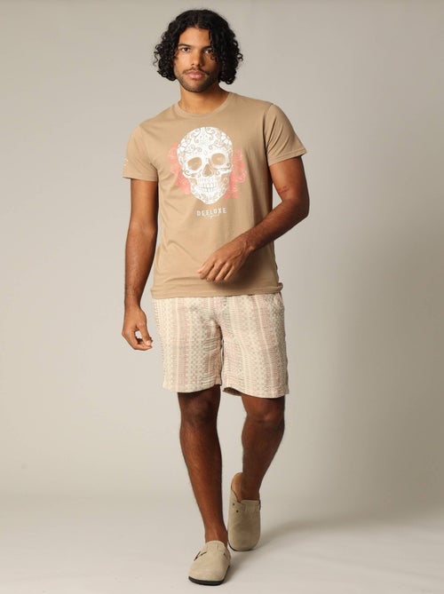 T-shirt en jersey de coton avec print et manches courtes 'Deeluxe' - Kiabi