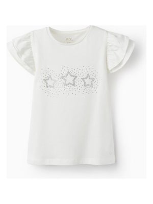 Haut Pailleté à Volants Pour Fille - Top Manches Courtes Brillant - Taille 4 à 16 Ans - Pour Danse, Fête, Halloween