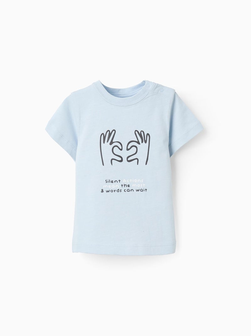 T-shirt en Jersey de Coton Bleu clair - Kiabi