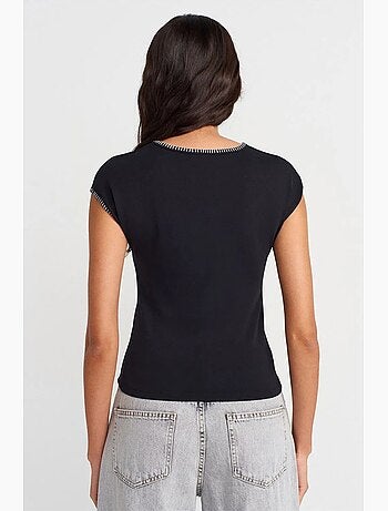 T-shirt en jersey de coton, coupe ajustée dilvin