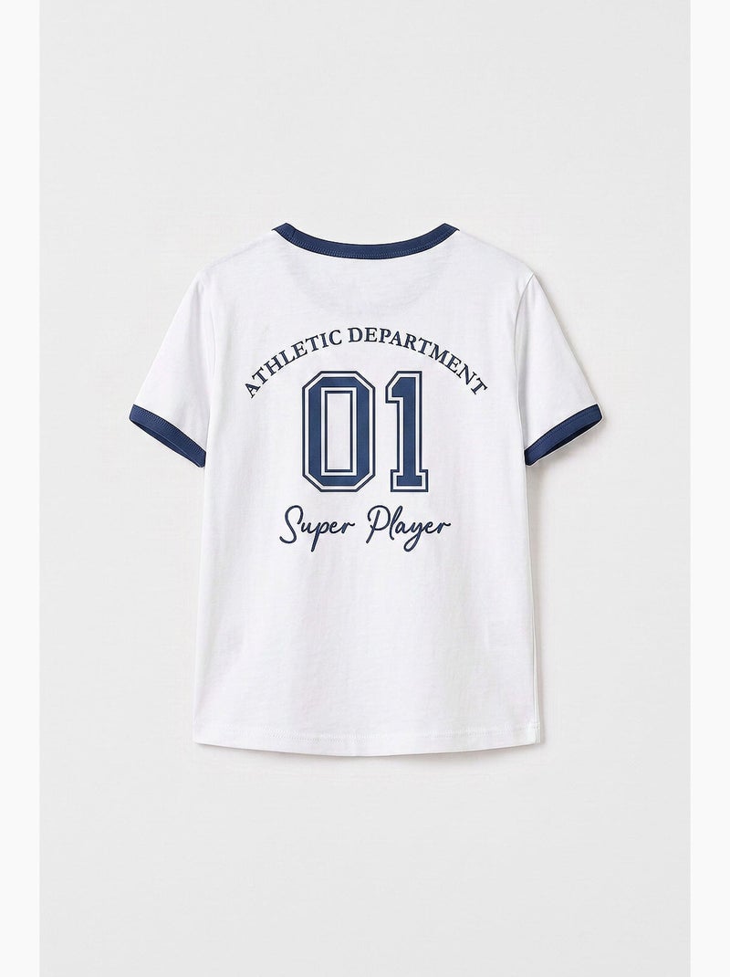 T-shirt en jersey de coton tommy Blanc - Kiabi