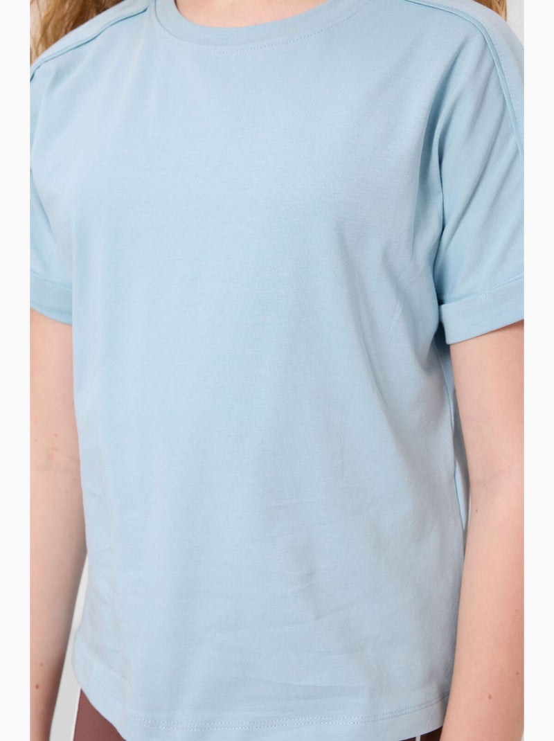 T-shirt en jersey de coton tommy Bleu ciel - Kiabi