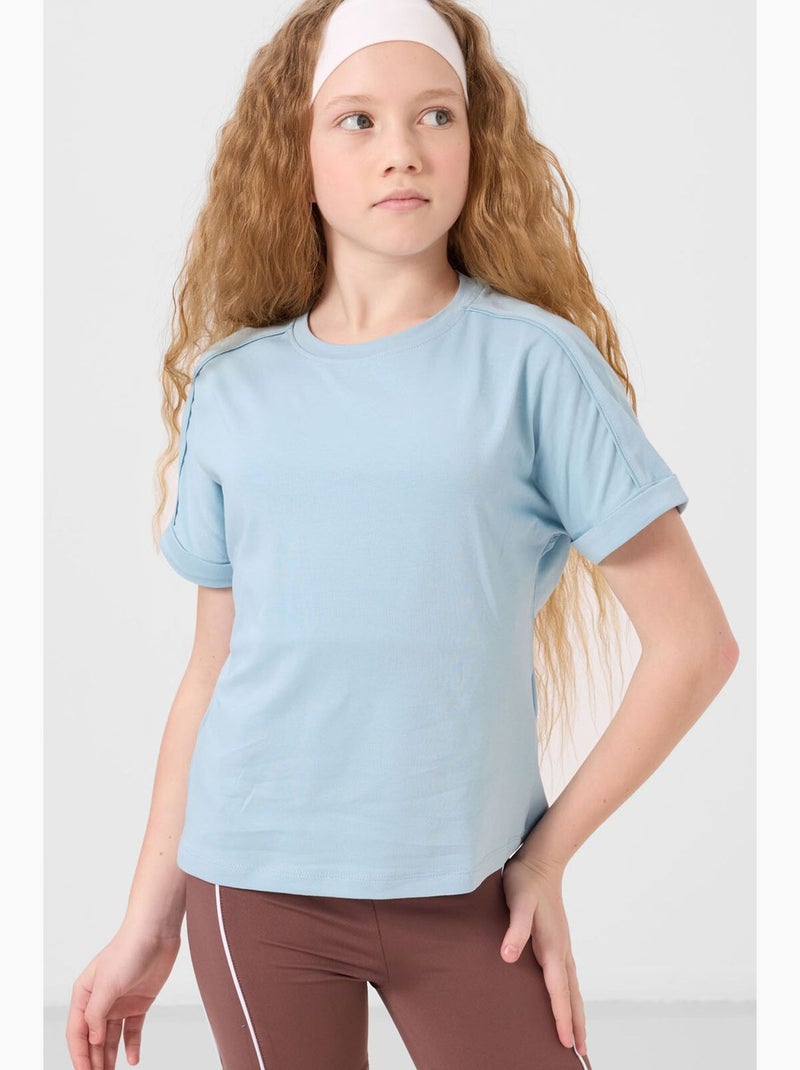 T-shirt en jersey de coton tommy Bleu ciel - Kiabi