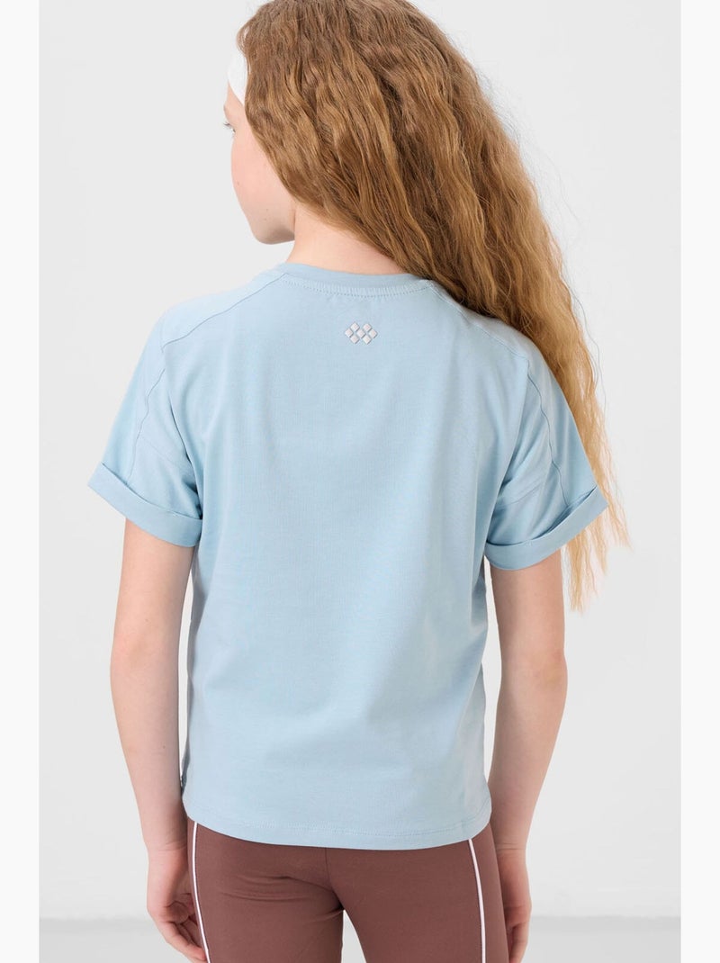 T-shirt en jersey de coton tommy Bleu ciel - Kiabi
