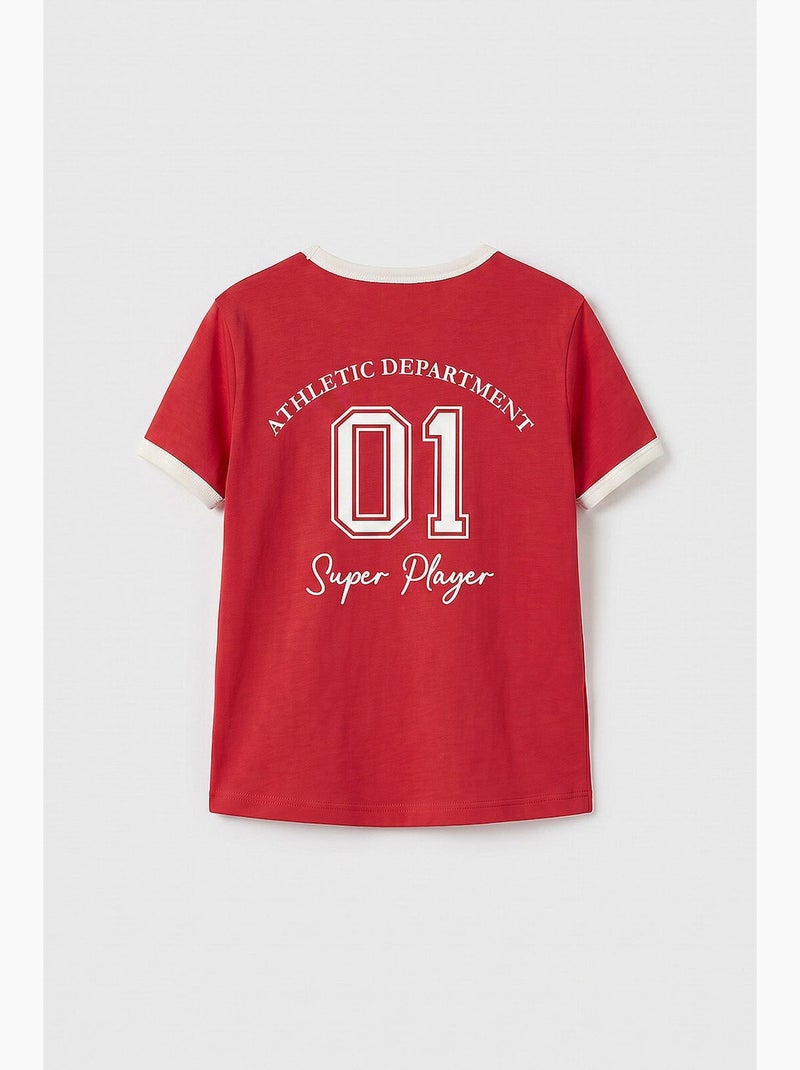 T-shirt en jersey de coton tommy Rouge - Kiabi