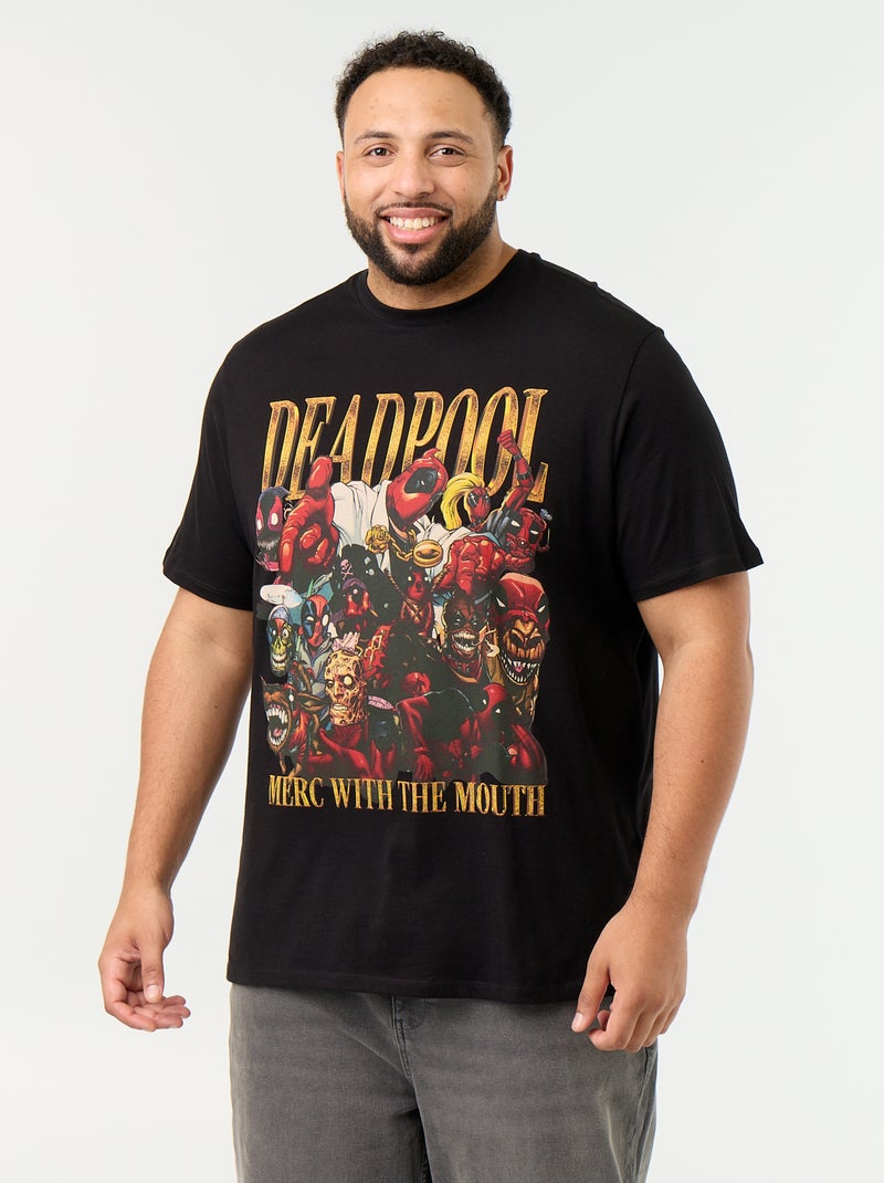 T-shirt en jersey 'Deadpool' 'Marvel' à manches courtes Noir - Kiabi