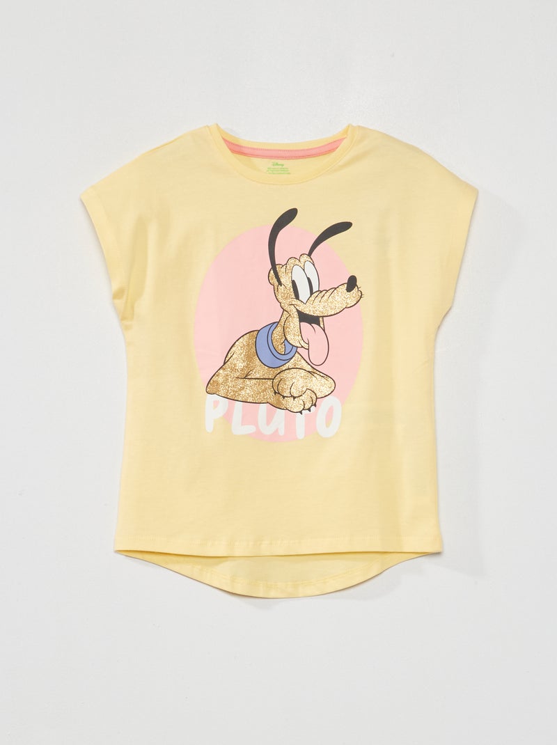 T-shirt en jersey 'Disney' pailleté Jaune - Kiabi