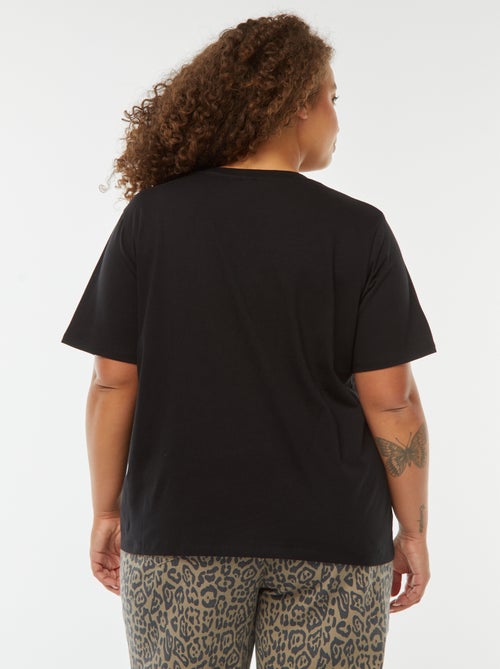 T-shirt en jersey effet broderie à la base - Kiabi