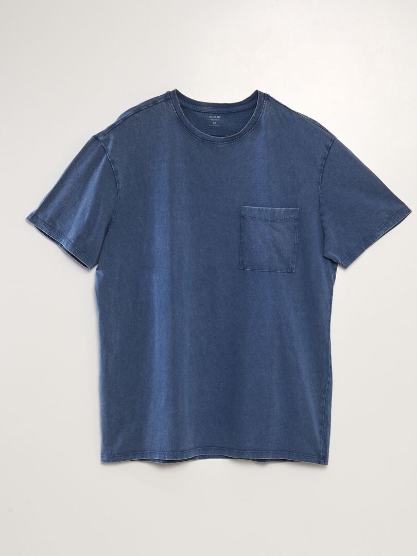 T-shirt en jersey effet délavé Bleu - Kiabi