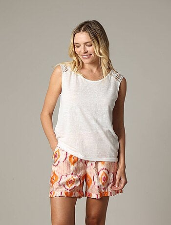 T-shirt en jersey effet lin 'Deeluxe'