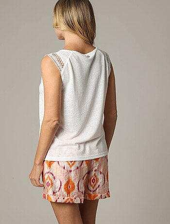 T-shirt en jersey effet lin 'Deeluxe'