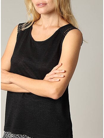 T-shirt en jersey effet lin 'Deeluxe'