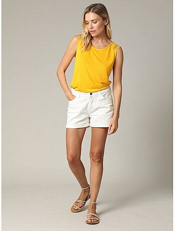 T-shirt en jersey effet lin 'Deeluxe'