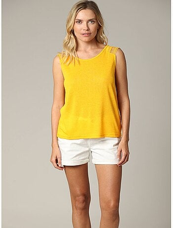 T-shirt en jersey effet lin 'Deeluxe'