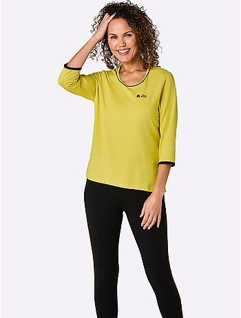 T-shirt sportif avec col rond et manches 3/4 en jersey fin - Taille standard - Witt