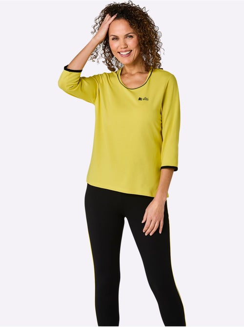 T-shirt en jersey fin à col rond et manches 3/4 avec broderie feel good - Taille standard - Witt - Kiabi T-shirt en jersey fin à col rond et manches 3/4 avec broderie feel good - Taille standard - Witt - Kiabi