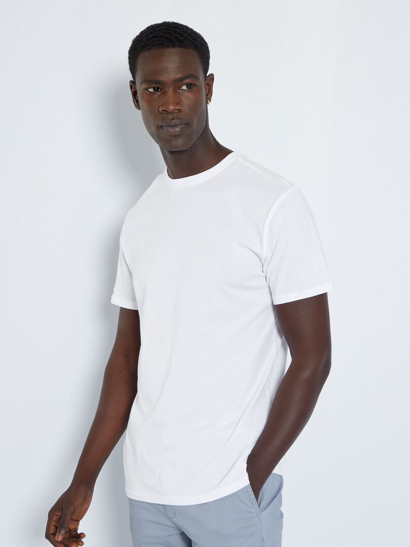 T-shirt en jersey fin blanc - Kiabi