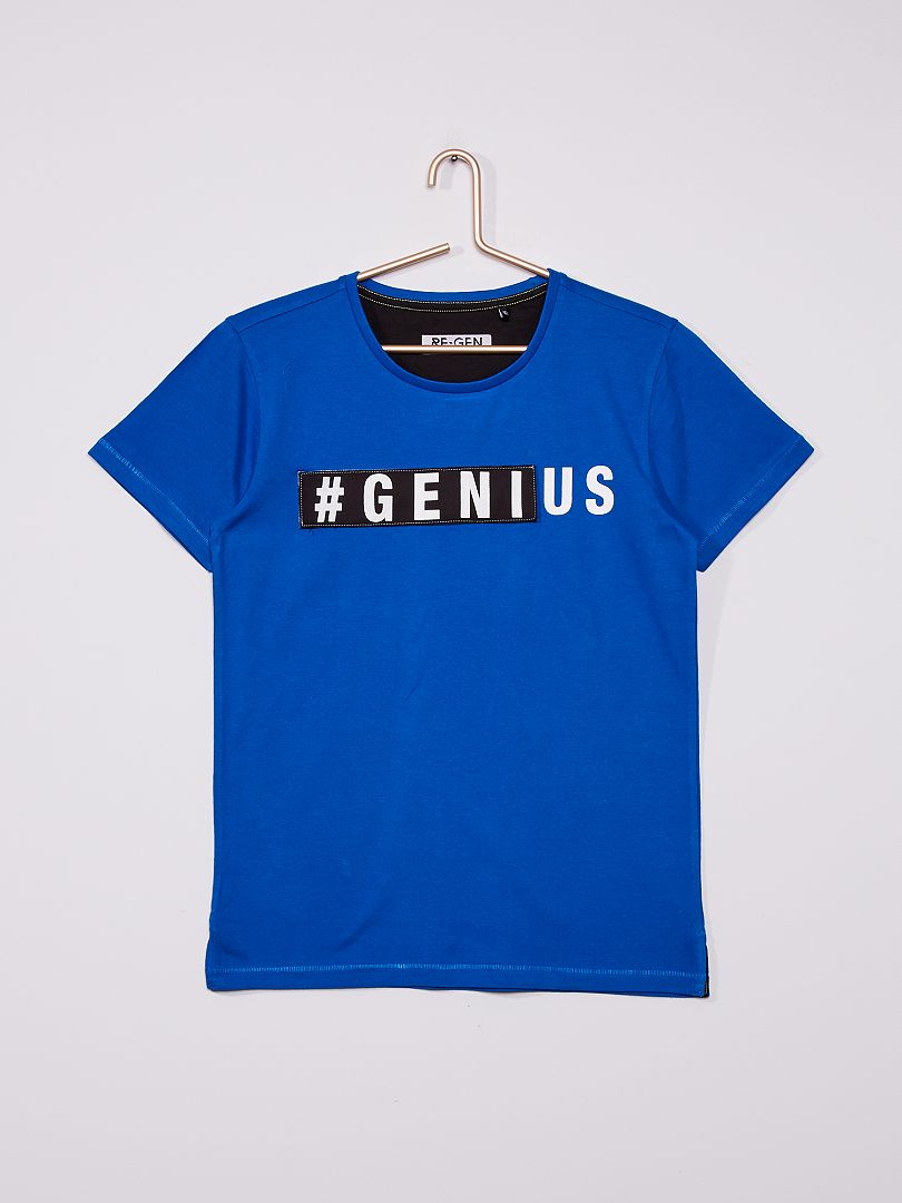 T-shirt en jersey  'GENIUS' bleu - Kiabi