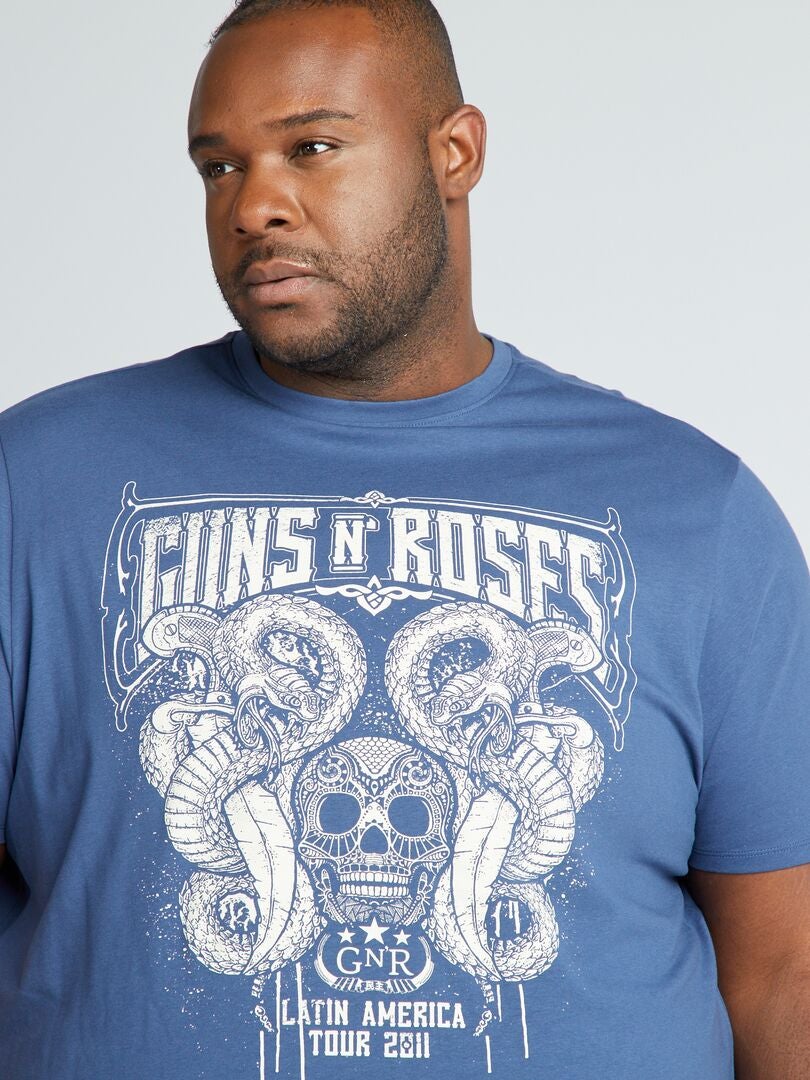 T-shirt en jersey 'Gun's N' Roses' Bleu - Kiabi