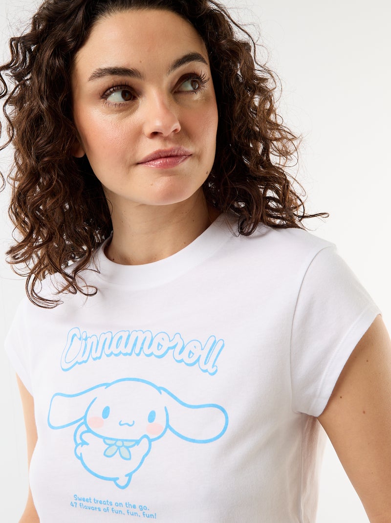 T-shirt en jersey 'Hello Kitty' à manches courtes Blanc - Kiabi