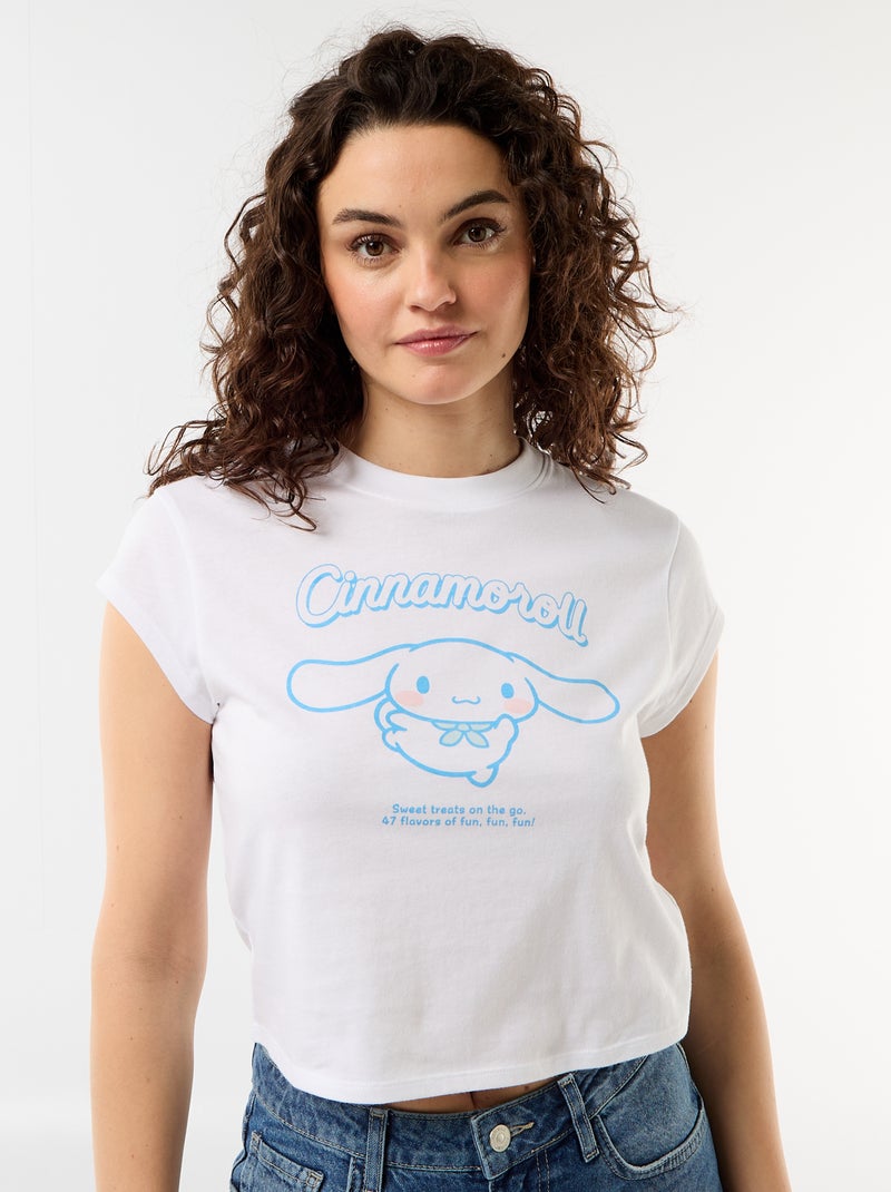 T-shirt en jersey 'Hello Kitty' à manches courtes Blanc - Kiabi