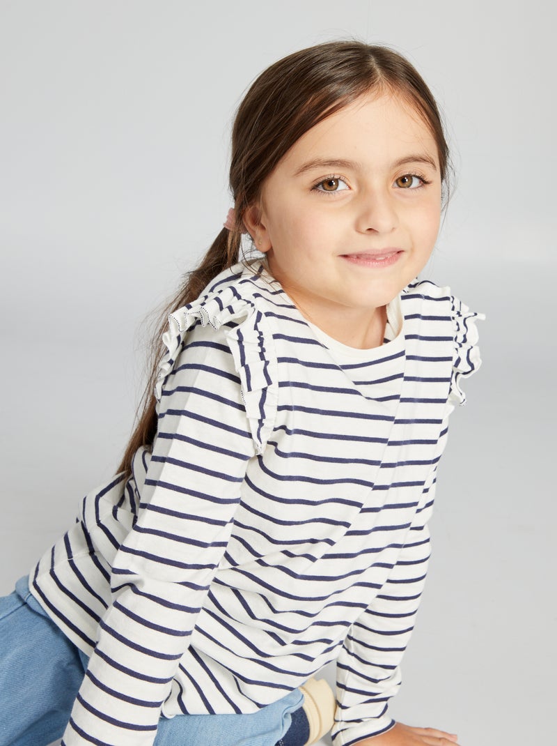 T-shirt en jersey imprimé - So Easy Bleu/blanc - Kiabi